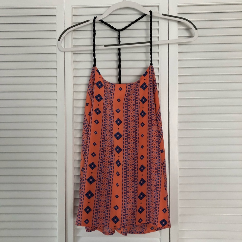 Printed Coral Top